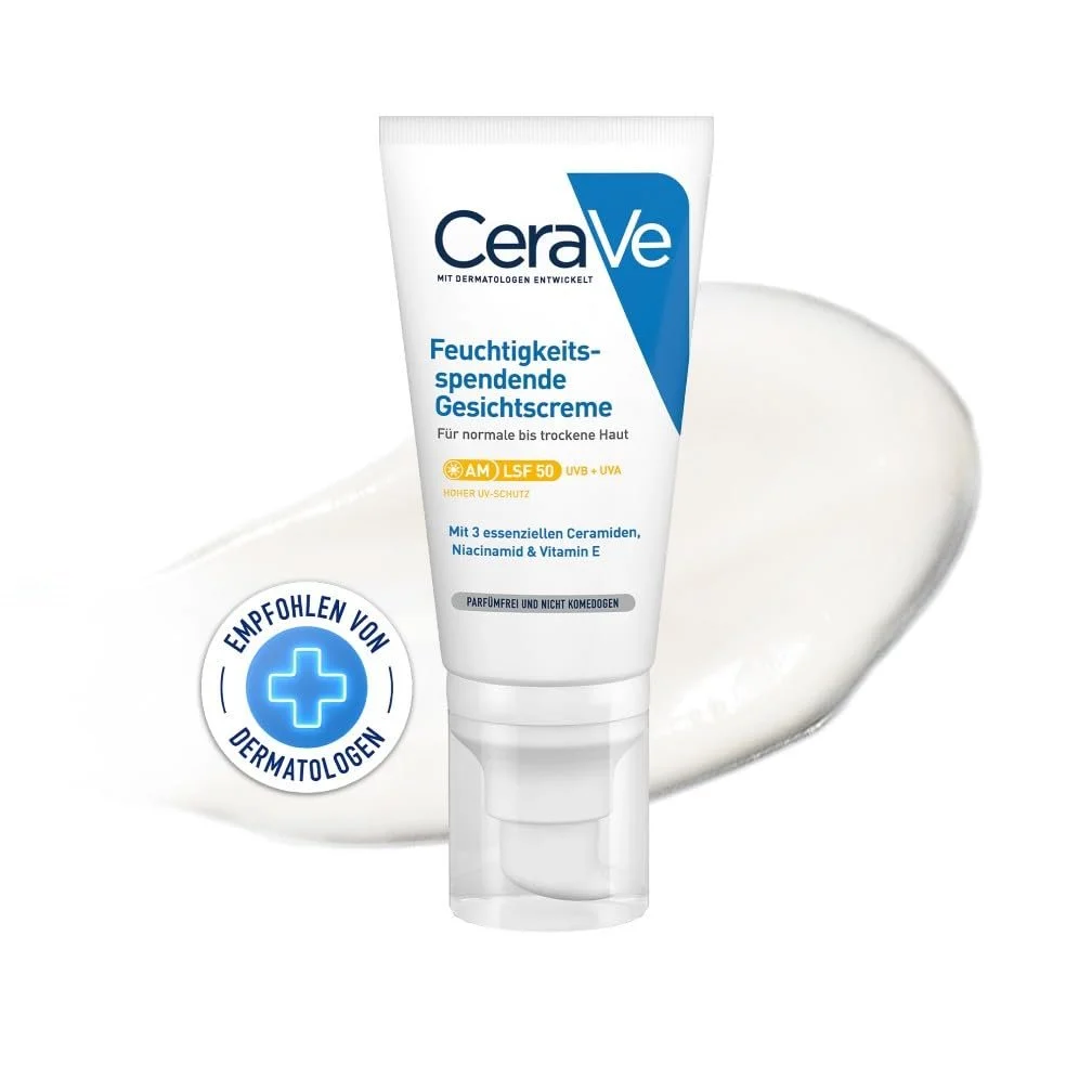 Денний крем для обличчя CeraVe зволожувальний SPF 50 для сухої шкіри 52 мл, фото №1