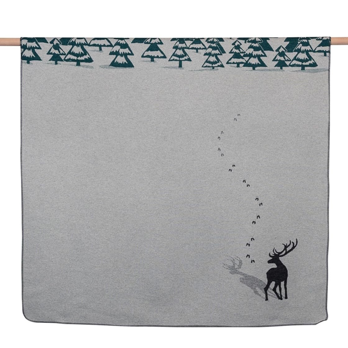 Покривало David Fussenegger Silvretta Олень в лісі 140 x 200 см Фетр Світло-сірий, фото №1 Покривало David Fussenegger Silvretta Олень в лісі 140 x 200 см Фетр Світло-сірий, фото №1
