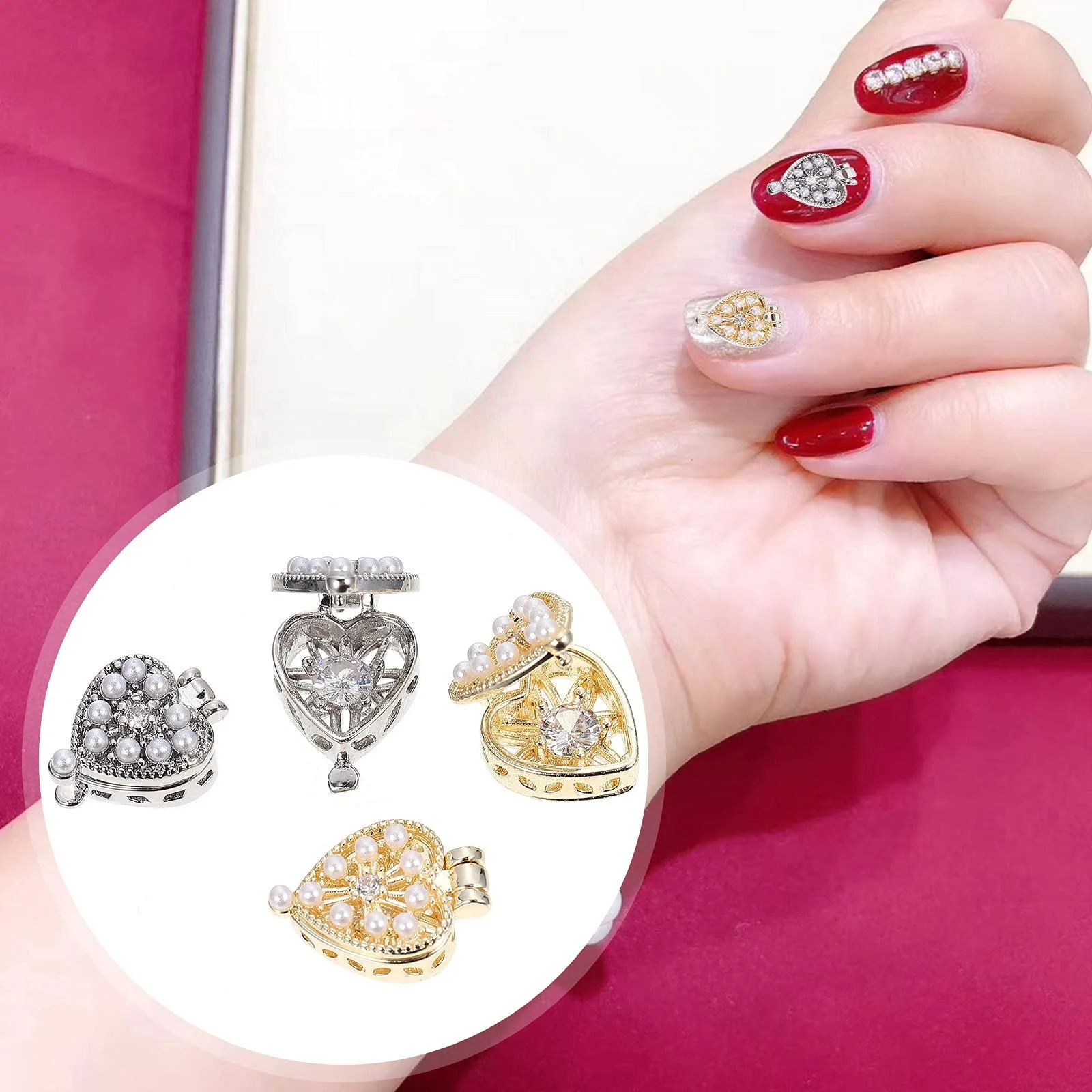 Lurrose, Прикраса для нігтів Серце у коробці, фото №7