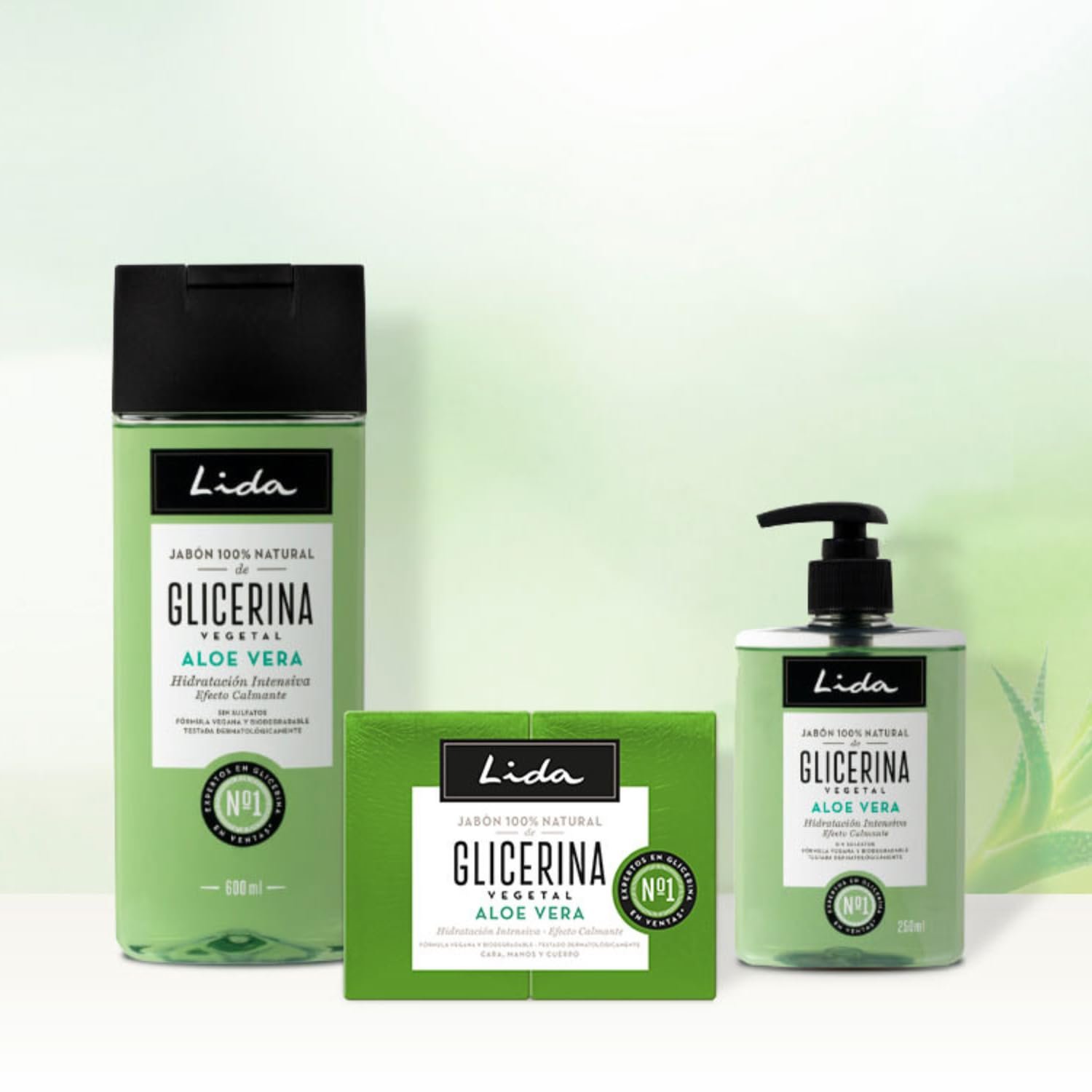 Гель для душу Lida 100% Натуральний з гліцерином та алое вера 600 мл, фото №4