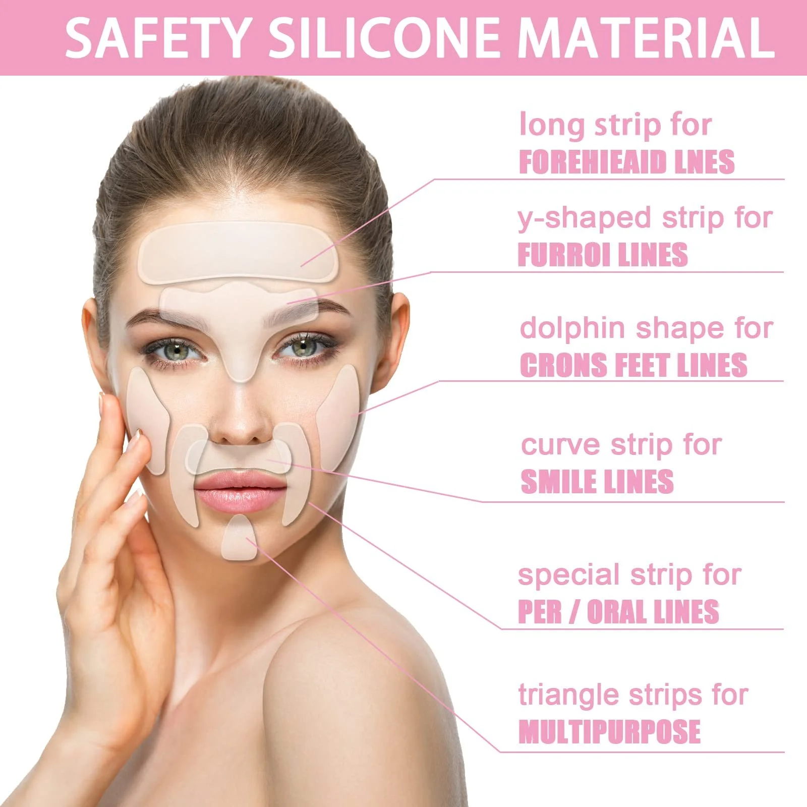 Пластирі від зморшок для чола, 11 шт., смужки для видалення зморшок, фото №2 Пластирі від зморшок для чола, 11 шт., смужки для видалення зморшок, фото №2