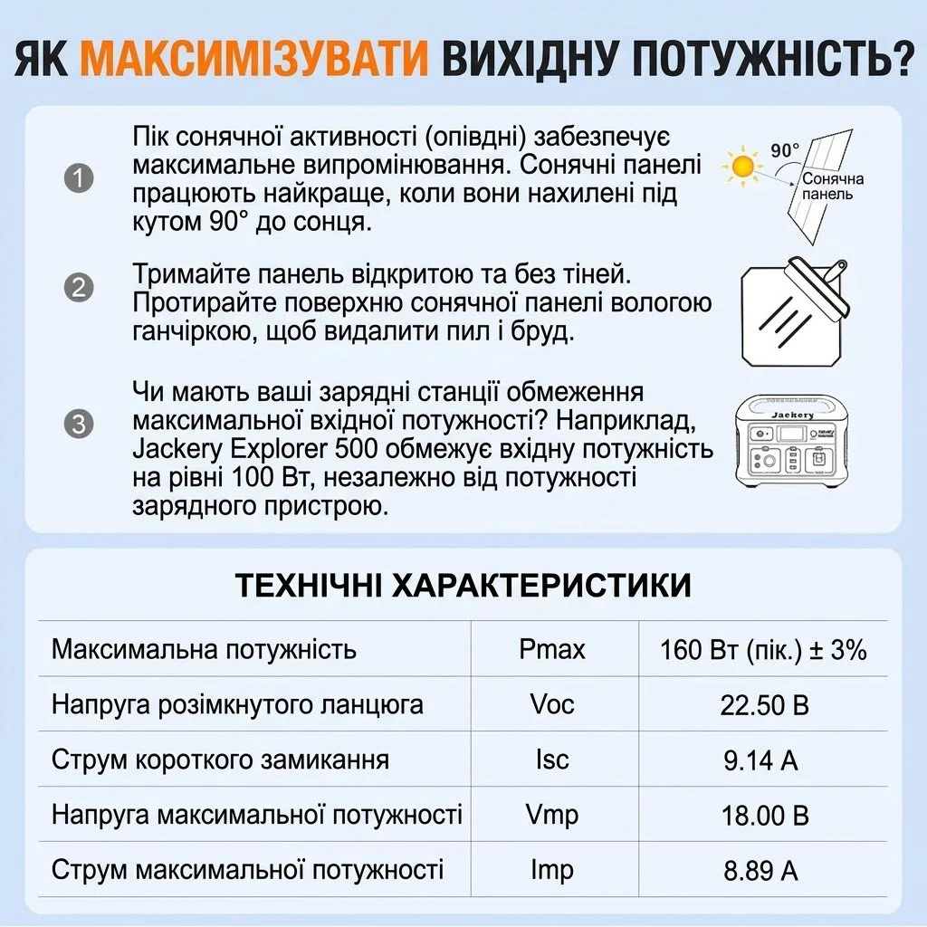 Портативная солнечная панель DOKIO 160W Black, фото №6