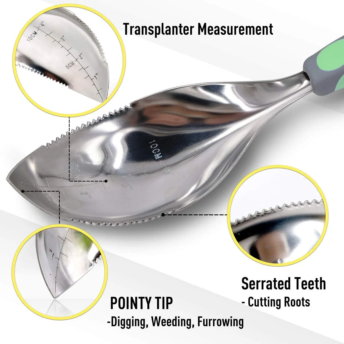 Лопата совковая Jardineer Excavator Зелений / Синій, фото №5