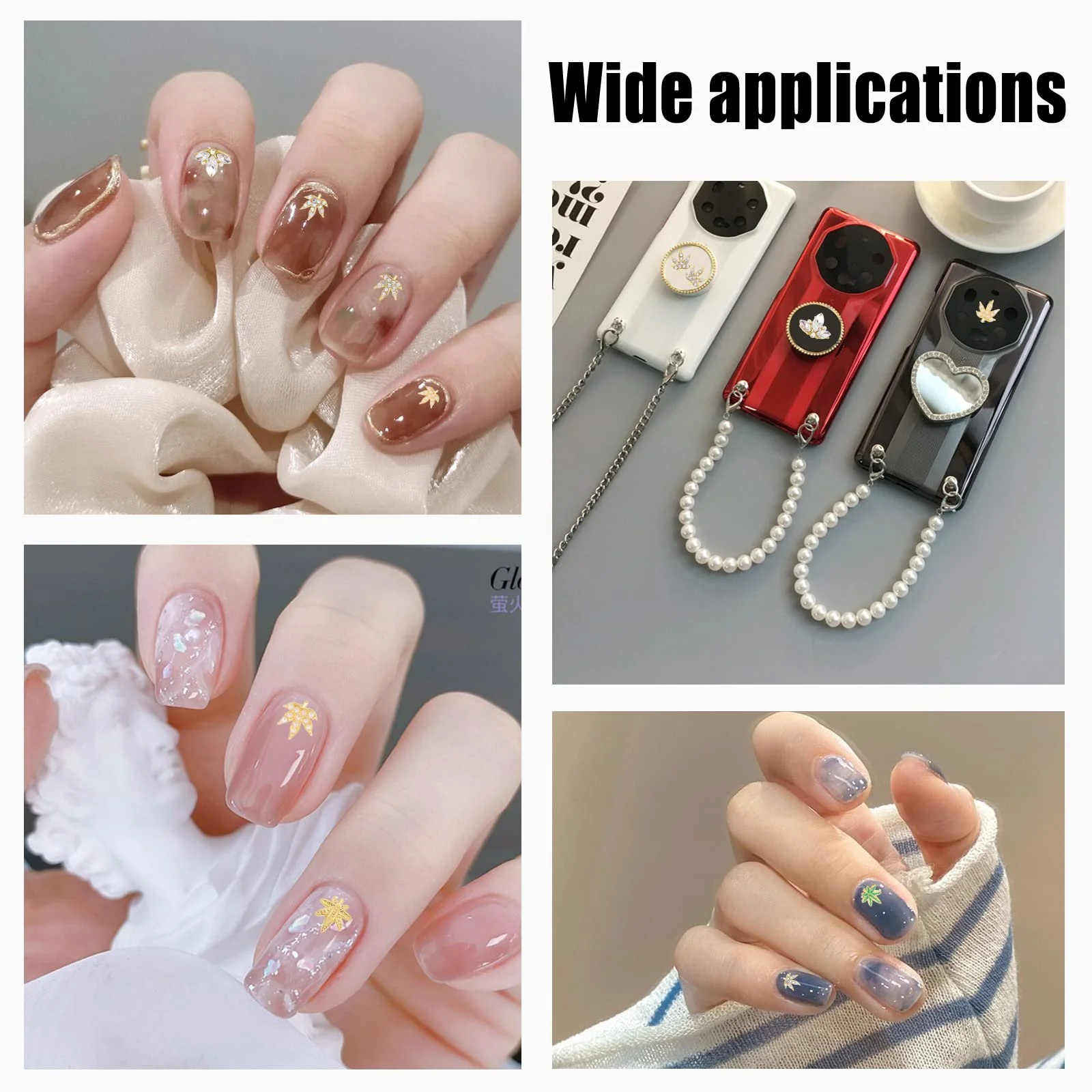 Стрази для нігтів Arricraft, 35 шт, 7 стилів, форма кленового листка, прикраси, фото №4