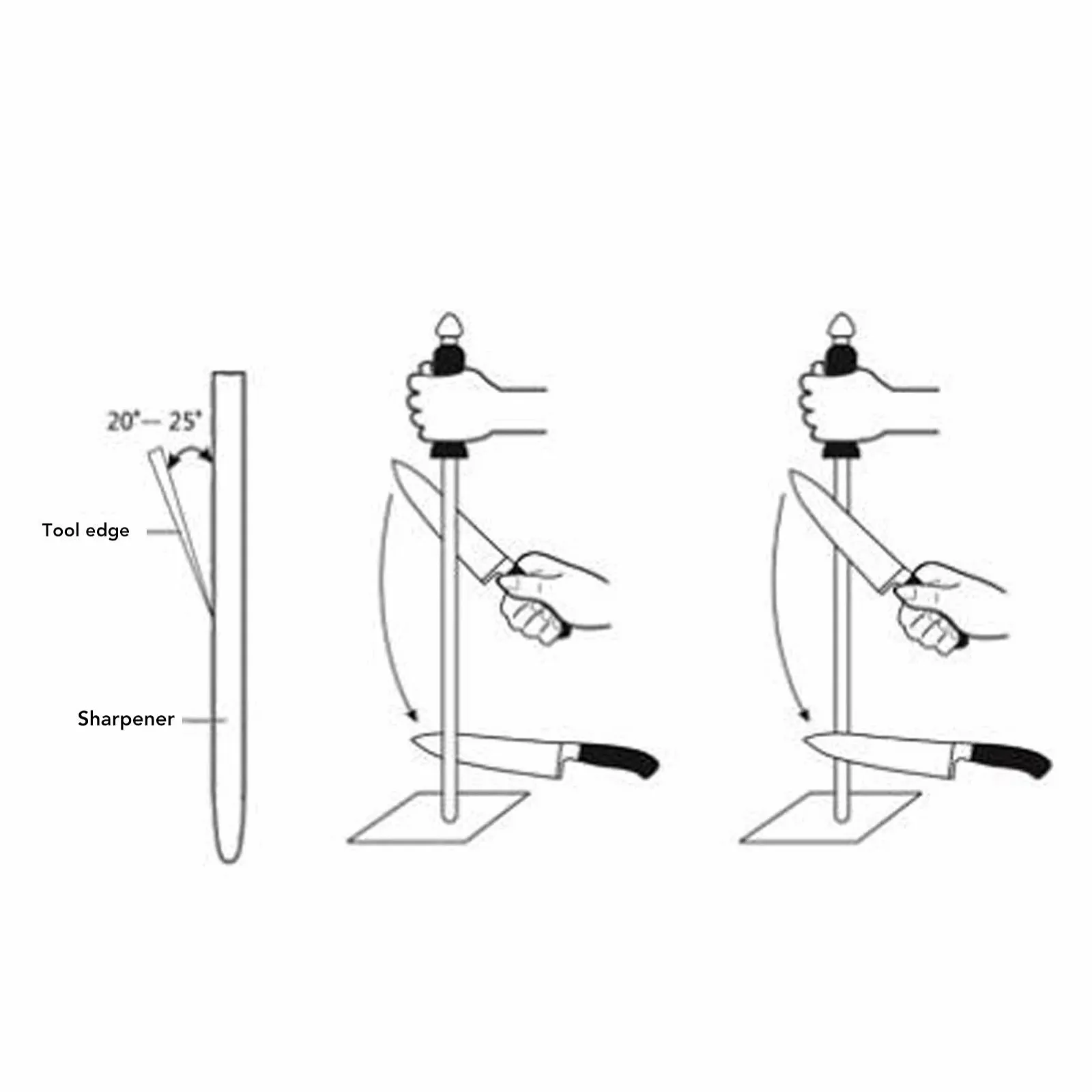 Мусат для ножей углеродистая сталь с пластиковой ручкой Black, фото №5