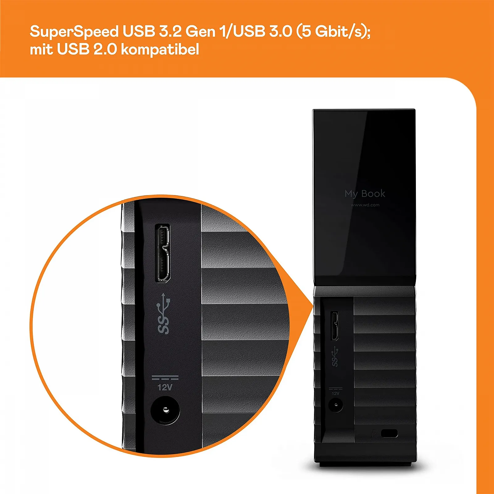 Настільний жорсткий диск WD My Book 14TB USB 3.0 Password Protection Hardware Encryption, фото №6 Настільний жорсткий диск WD My Book 14TB USB 3.0 Password Protection Hardware Encryption, фото №6