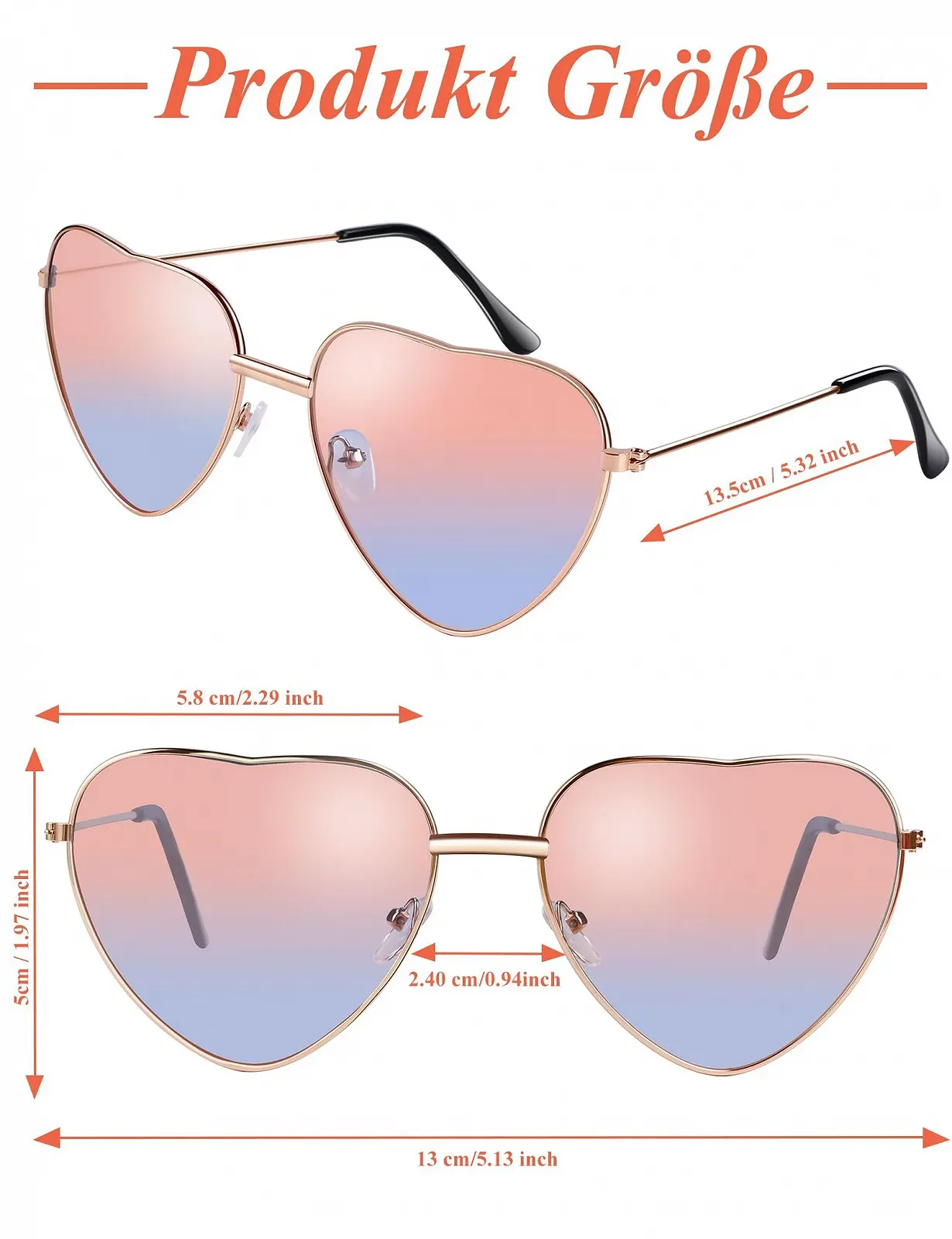 Сонцезахисні окуляри Серце Kiiwah Металева оправа, фото №2