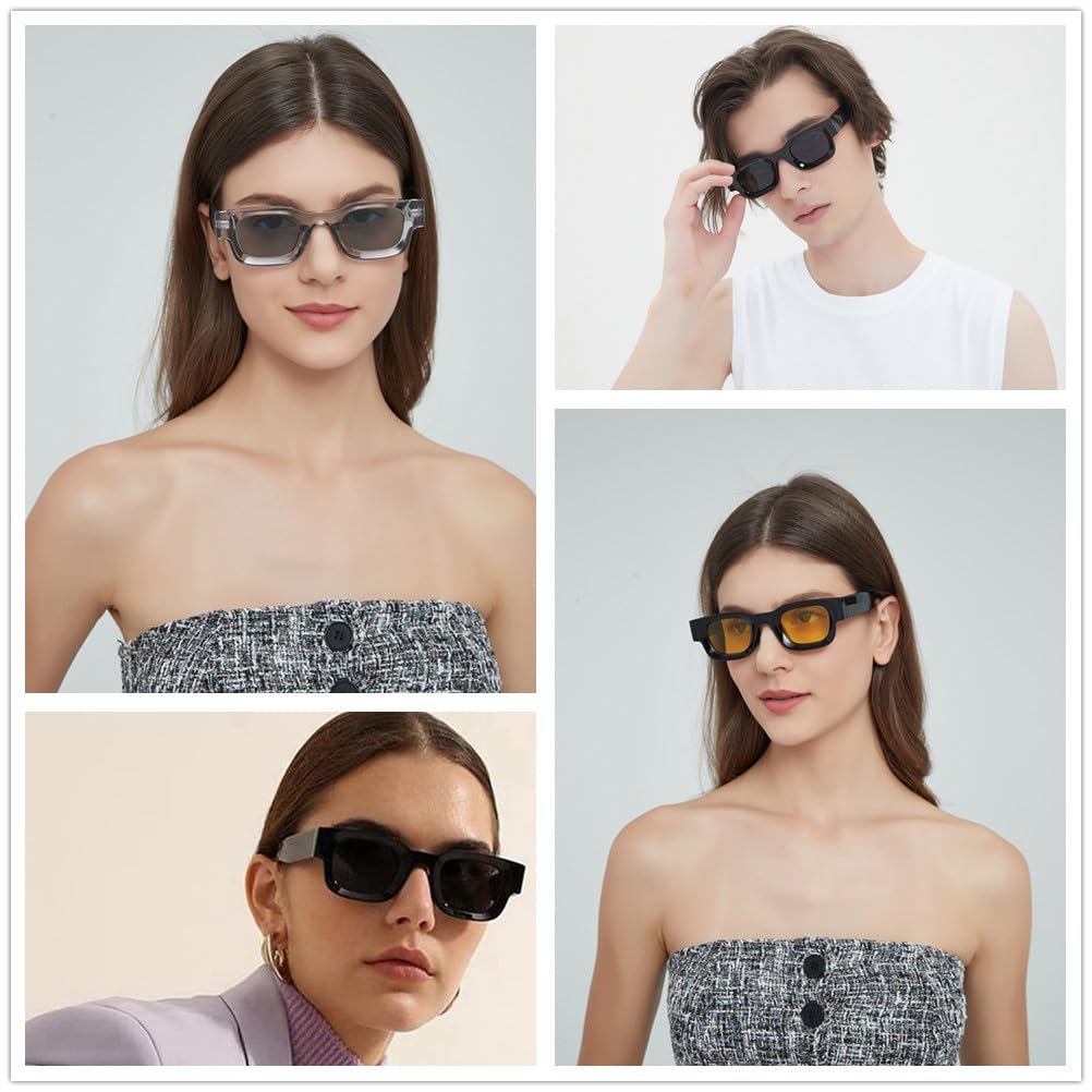 Прямокутні поляризовані сонцезахисні окуляри WDZAYXC Ретро Квадратна оправа для чоловіків і жінок UV 400 захист, фото №5