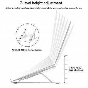 Эргономичная Подставка для ноутбука M-образная Двойная структура 7-уровневая регулировка высоты Складной дизайн synthetic.ua - Фото 1