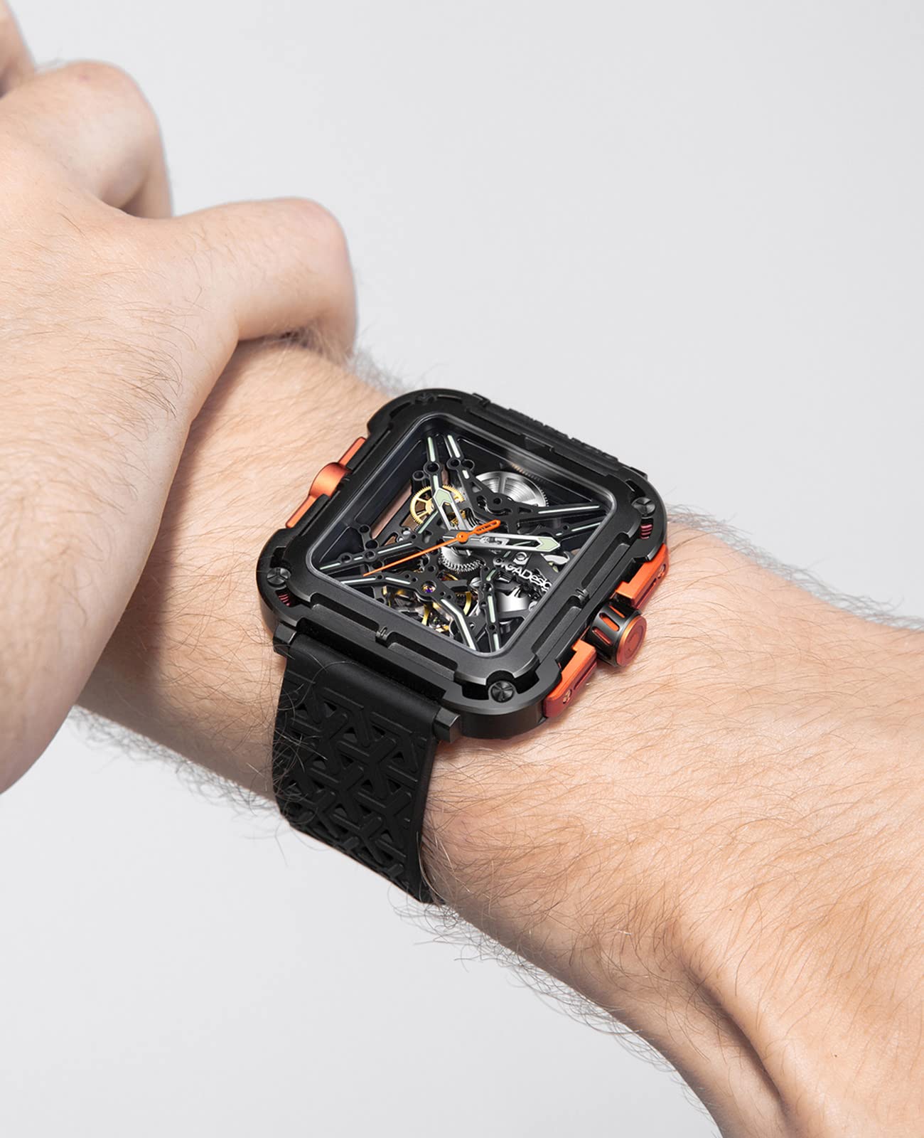 Часы CIGA Design X Series Автоматические Нержавеющая сталь Механические Скелетон с сапфировым стеклом с нейлоновым и силиконовым ремешком, фото №6 Часы CIGA Design X Series Автоматические Нержавеющая сталь Механические Скелетон с сапфировым стеклом с нейлоновым и силиконовым ремешком, фото №6