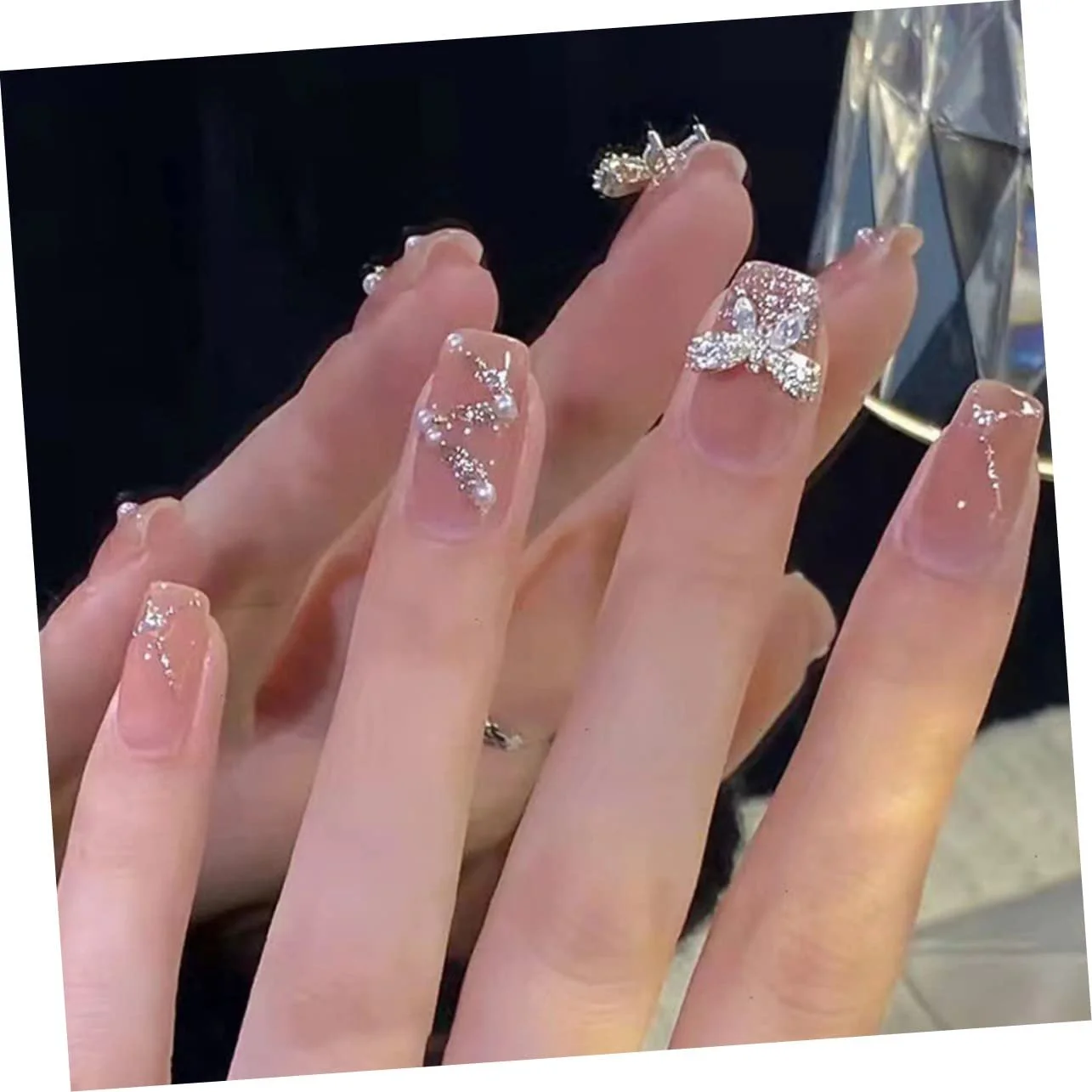 Украшение для ногтей FRCOLOR Набор 4 шт. Планета Бабочка 3D Самоцветы для маникюра 22 шт x 4, фото №3