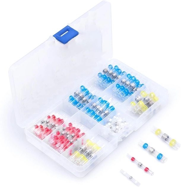 Термоусаживаемая гильза с припоем 0.25-6.0 мм PWR набор 100 шт, фото №1