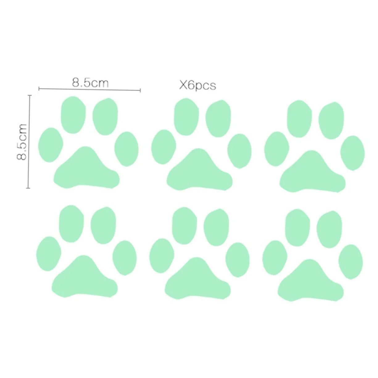 Набір наклейок на стіну BESTYASH Fluorescent Paws Самоклеючі 6 шт., фото №2