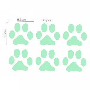 Набір наклейок на стіну BESTYASH Fluorescent Paws Самоклеючі 6 шт. synthetic.ua - Фото 1