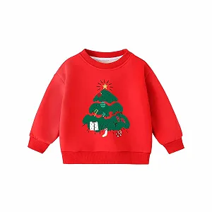 Пуловер для мальчиков Свитшот с круглым вырезом и длинными рукавами с принтом, флисовый топ для девочек, мягкая повседневная одежда, праздничный наряд - Фото 1