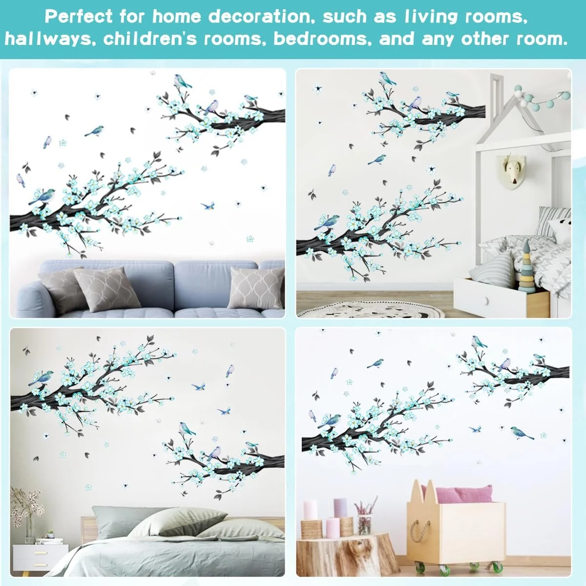 Наклейка на стіну Рослини та квіти Гілки з цвітом Самоклейна ПВХ, фото №6