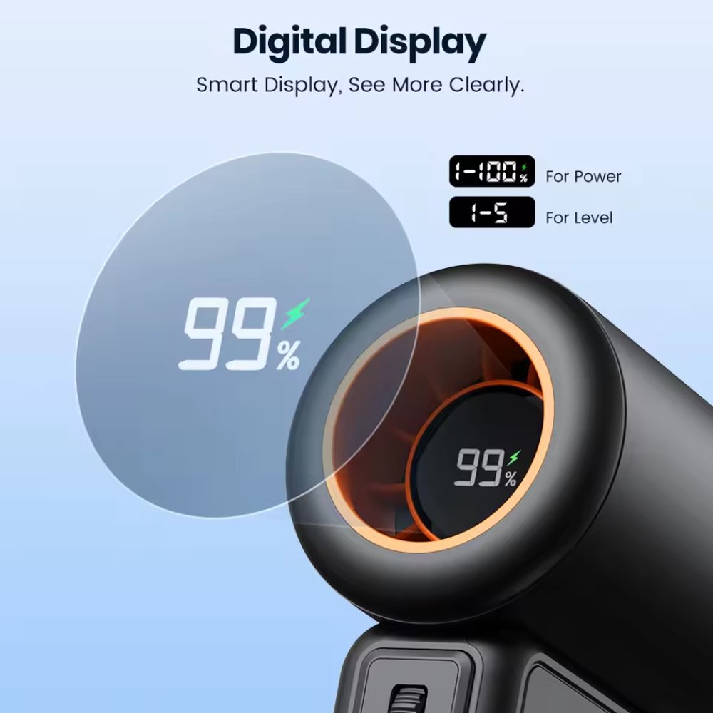 Портативний вентилятор Warmco Portable Handheld Fan 13000 RPM Black, фото №4