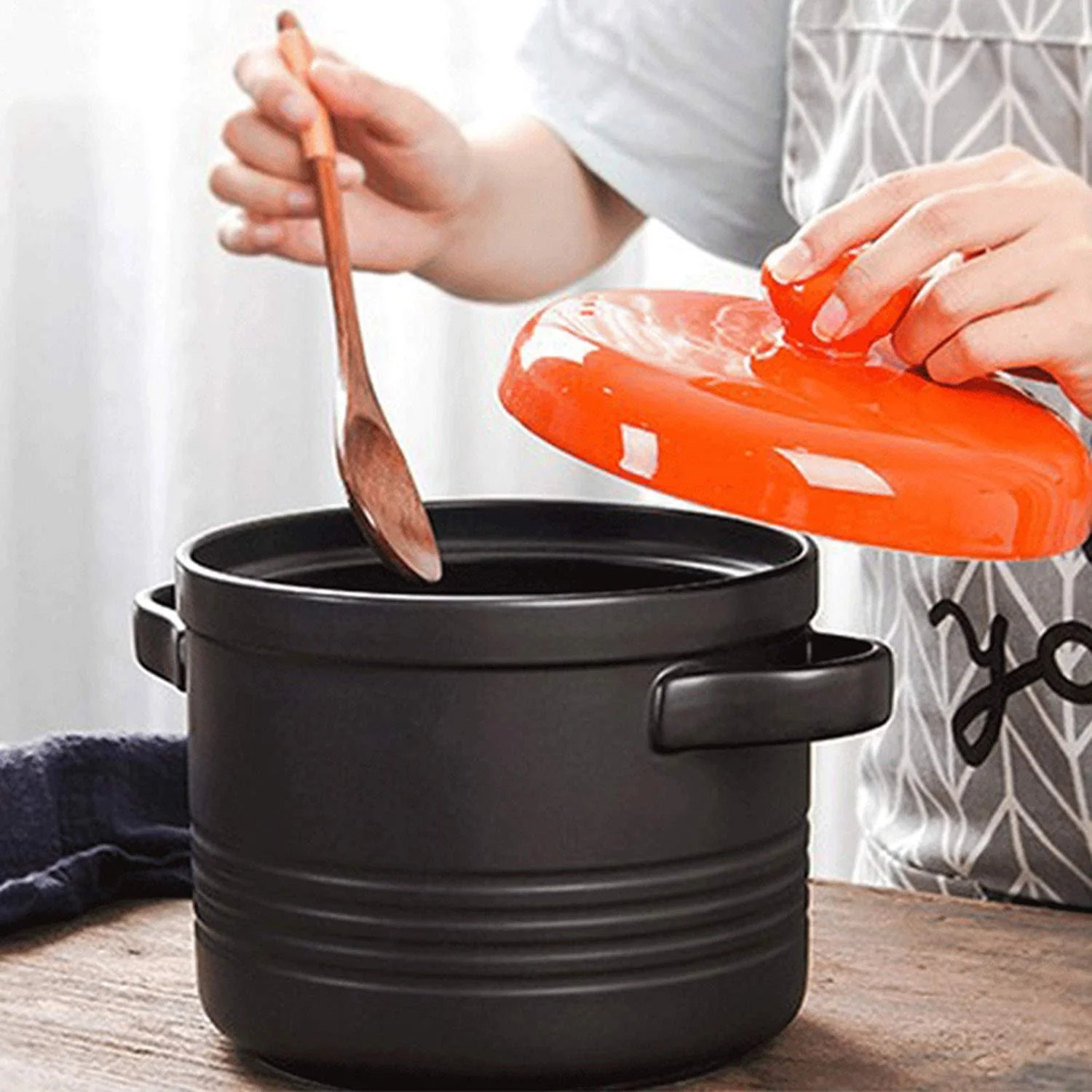 Кастрюля AIBAB, керамическая, жаропрочная, с антипригарным покрытием, объемом 2,6 л., фото №2