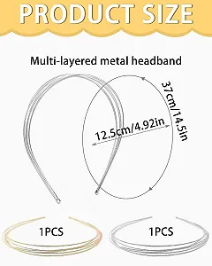 Обруч Металлический Многослойный (2 шт.) Золотой synthetic.ua - Фото 1