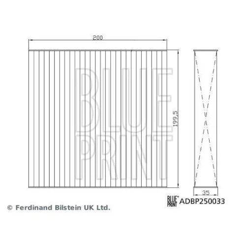 Фільтр салону BLUE PRINT ADBP250033 для SSANGYONG KG MOBILITY, фото №3
