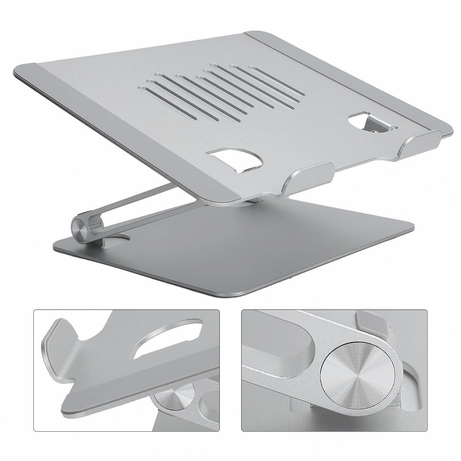 Подставка для ноутбука складная портативная алюминиевый сплав серебристая Легкая складная подставка для ноутбуков 11-15,6 дюймов, фото №5