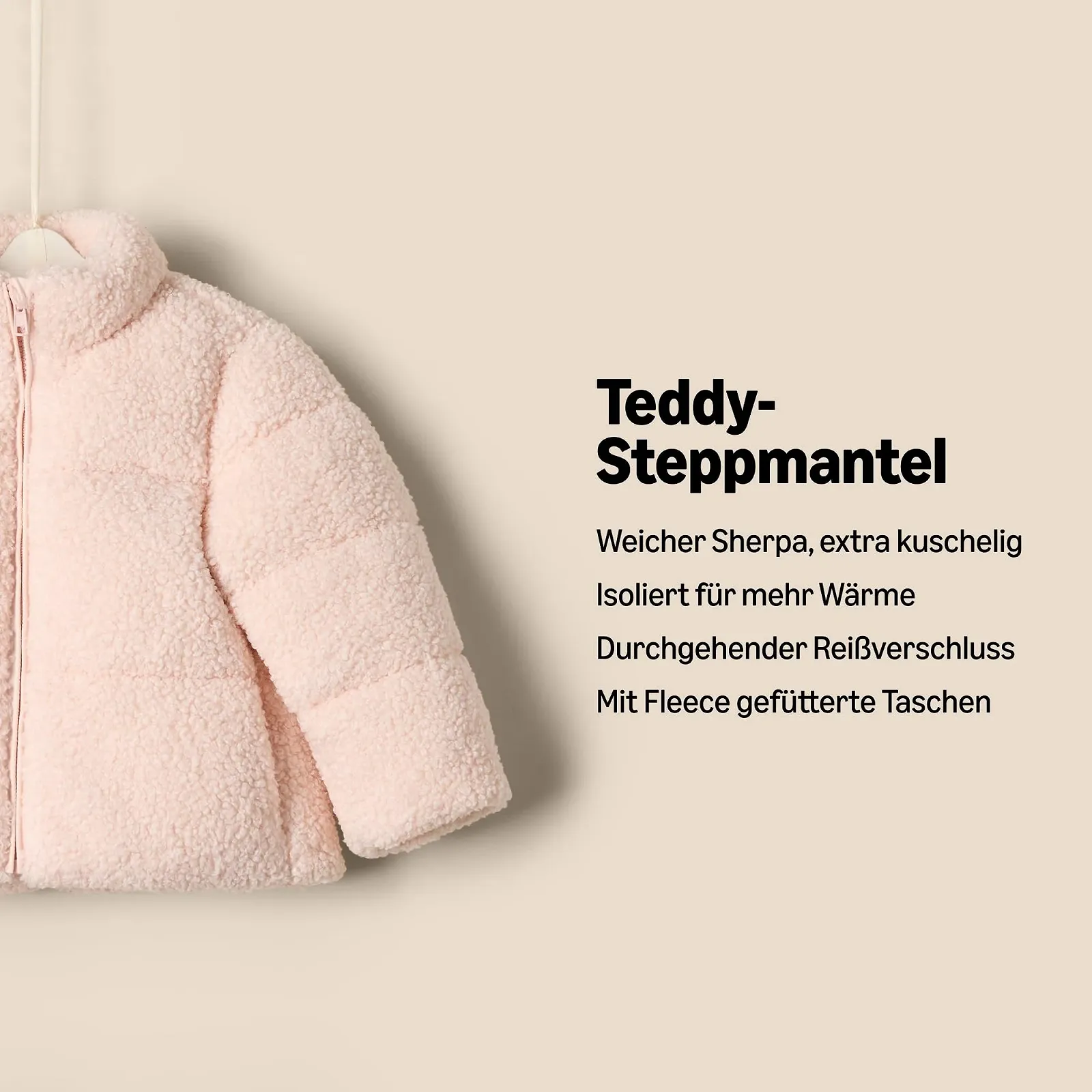 Унисекс детская стеганая куртка Amazon Essentials x Sofia Grainge Teddy длинная, фото №2 Унисекс детская стеганая куртка Amazon Essentials x Sofia Grainge Teddy длинная, фото №2