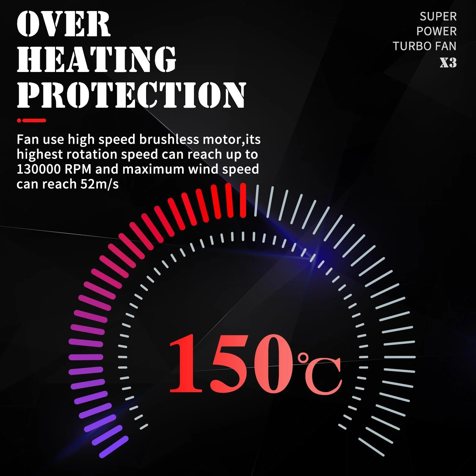 Електрична повітродувка 130,000 RPM 3 швидкості з щіткою для чищення USB Quick Charge, фото №4