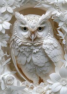 Пазл Paper Cut Art Owl 1000 елементів 70 x 50 см білий - Фото 1