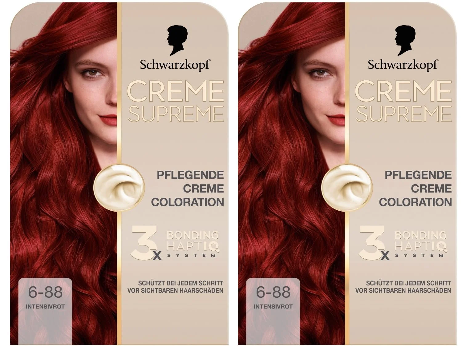 Фарба для волосся Schwarzkopf Creme Supreme 6-88 Intensive Red (2 x 182 мл), фото №1 Фарба для волосся Schwarzkopf Creme Supreme 6-88 Intensive Red (2 x 182 мл), фото №1