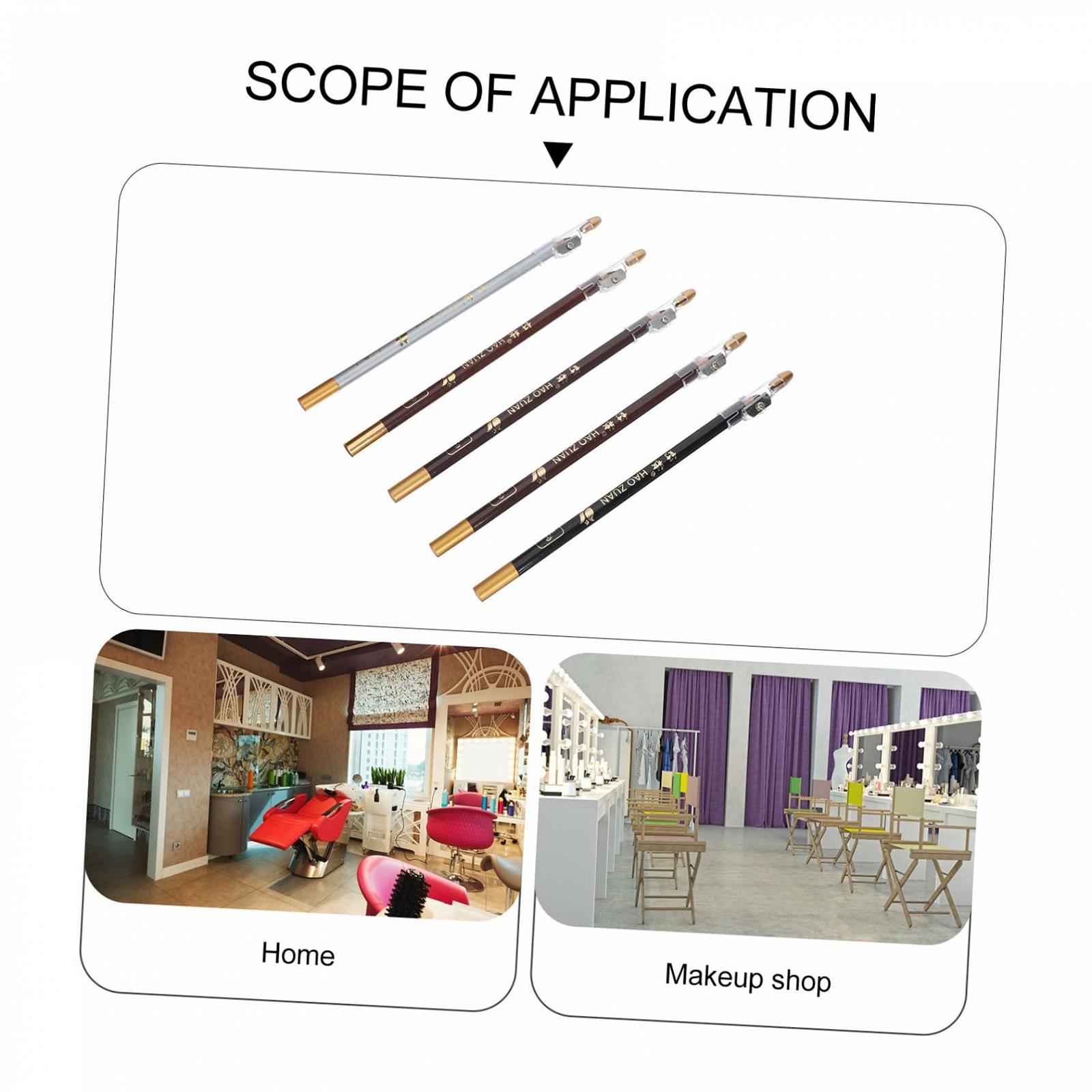 Олівець для брів Amosfun Pack of 5 Eyebrow Pencil Темно-коричневий Олівець з точилкою, фото №4