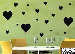 Набір наклейок на стіну Glue on Hearts 10–18 сердець для гладких поверхонь Матова або глянцева synthetic.ua - Фото 1