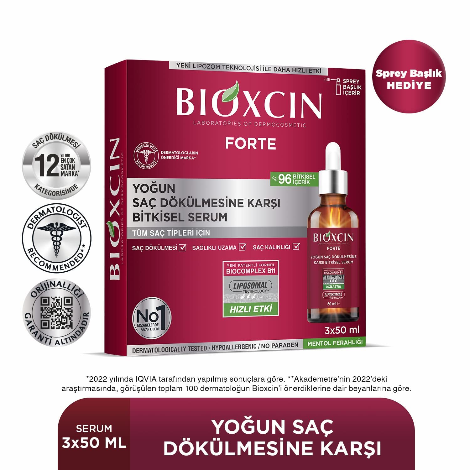 Сыворотка Bioxcin Forte Vegetable / Против сильного выпадения волос / BioComplex B11 / 3 x 50 мл, фото №9