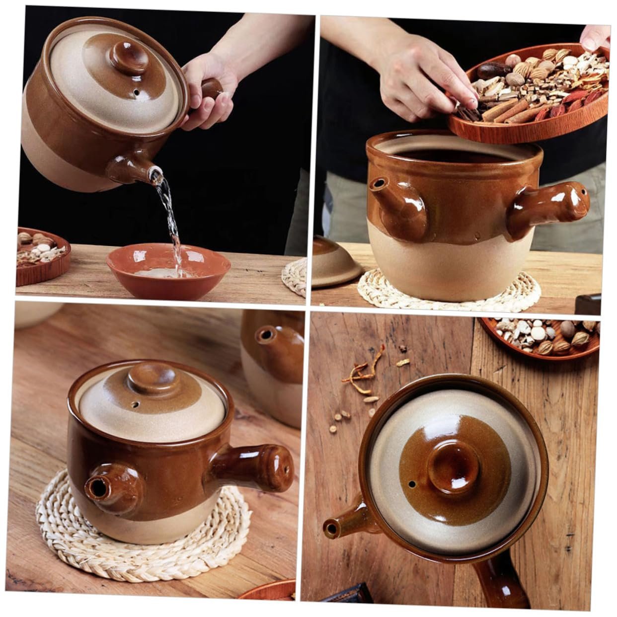 Ківш Small Chinese Clay Pot глиняний безшовний для приготування ліків, фото №8