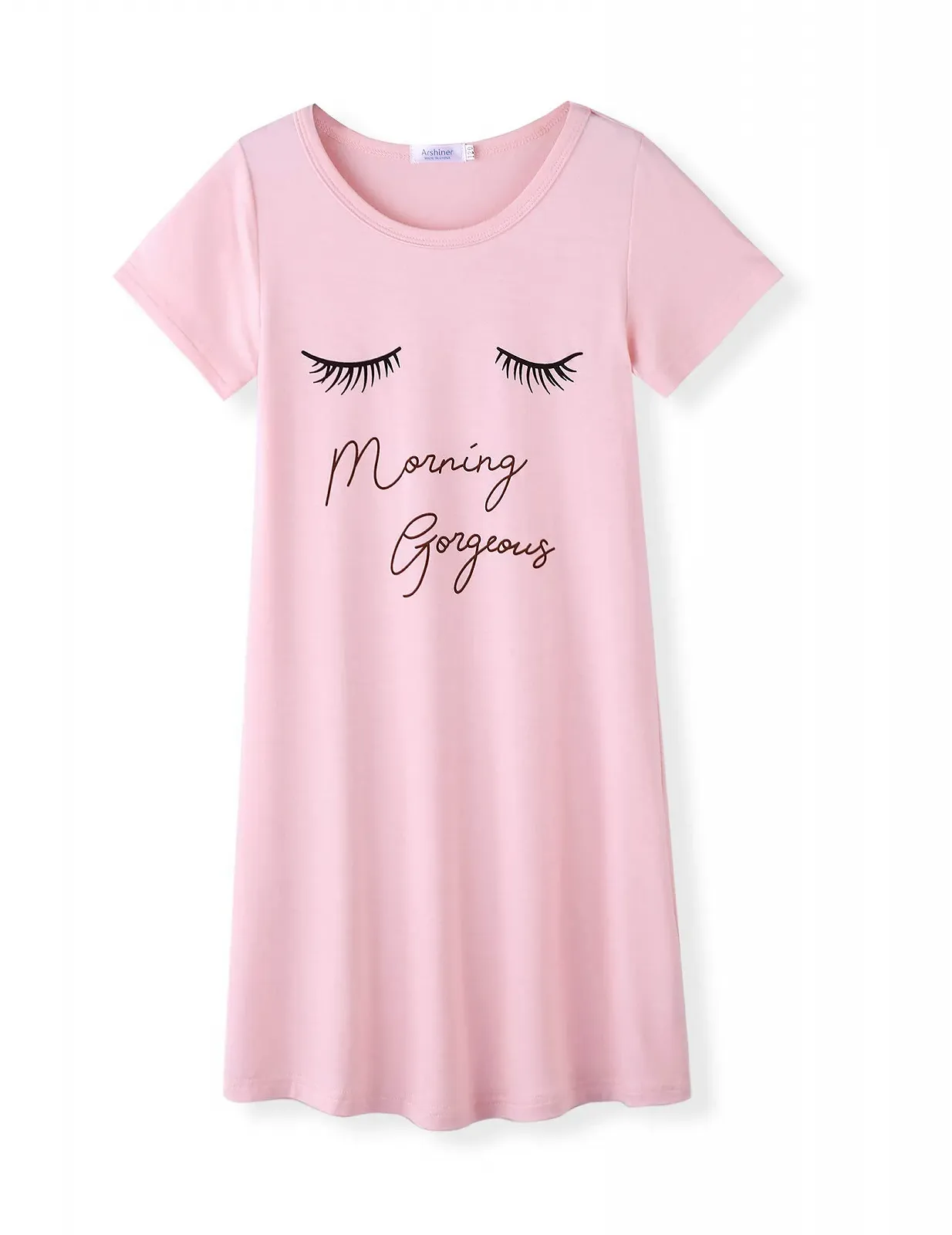 Нічна сорочка Arshiner для дівчаток, з короткими рукавами, дитяча нічна сорочка, котячий єдиноріг, круглий виріз, фото №1