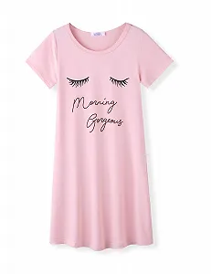 Ночная рубашка Arshiner для девочек, с короткими рукавами, детская ночная рубашка, кошка единорог, круглый вырез - Фото 1