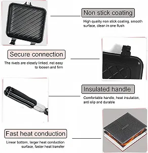 Сендвічниця для кемпінгу NIHUIFDPY, двостороння, з антипригарним покриттям, форма для випікання з термостійкими ручками ціна на synthetic.ua - Фото 1 Сендвічниця для кемпінгу NIHUIFDPY, двостороння, з антипригарним покриттям, форма для випікання з термостійкими ручками synthetic.ua - Фото 1