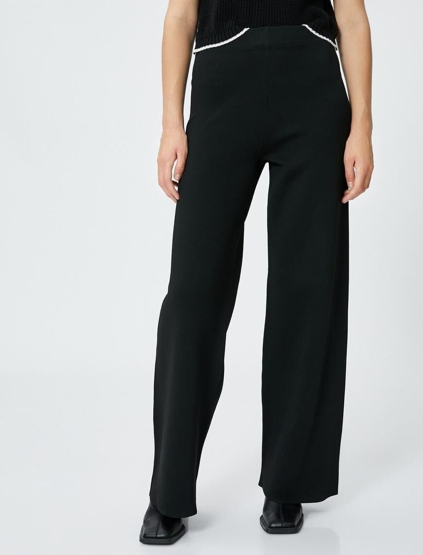 Штани Koton з широкими штанинами та середньою посадкою для жінок, фото №3 Штани Koton з широкими штанинами та середньою посадкою для жінок, фото №3