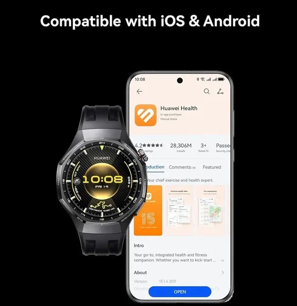 Смарт-часы Huawei Watch GT 6 Pro 46мм / NFC / GPS / Bluetooth 6.0 / Влагозащита 5 АТМ / До 21 дня работы / Быстрая зарядка / Прием звонка / HarmonyOS / Brown (Atum-B29W), фото №10