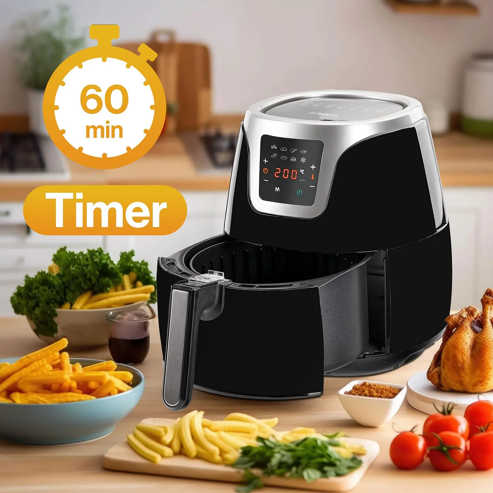 Мультипіч Iskra 3.2 L 1500W 8 програм Сенсорний екран Black, фото №5 Мультипіч Iskra 3.2 L 1500W 8 програм Сенсорний екран Black, фото №5