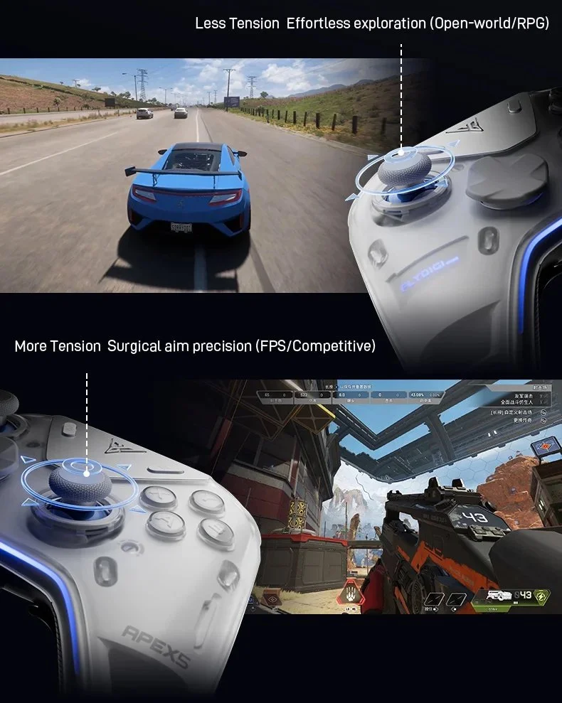 Геймпад FlyDigi APEX 5 White + док-станція + наклейки Monster Hunter, фото №5