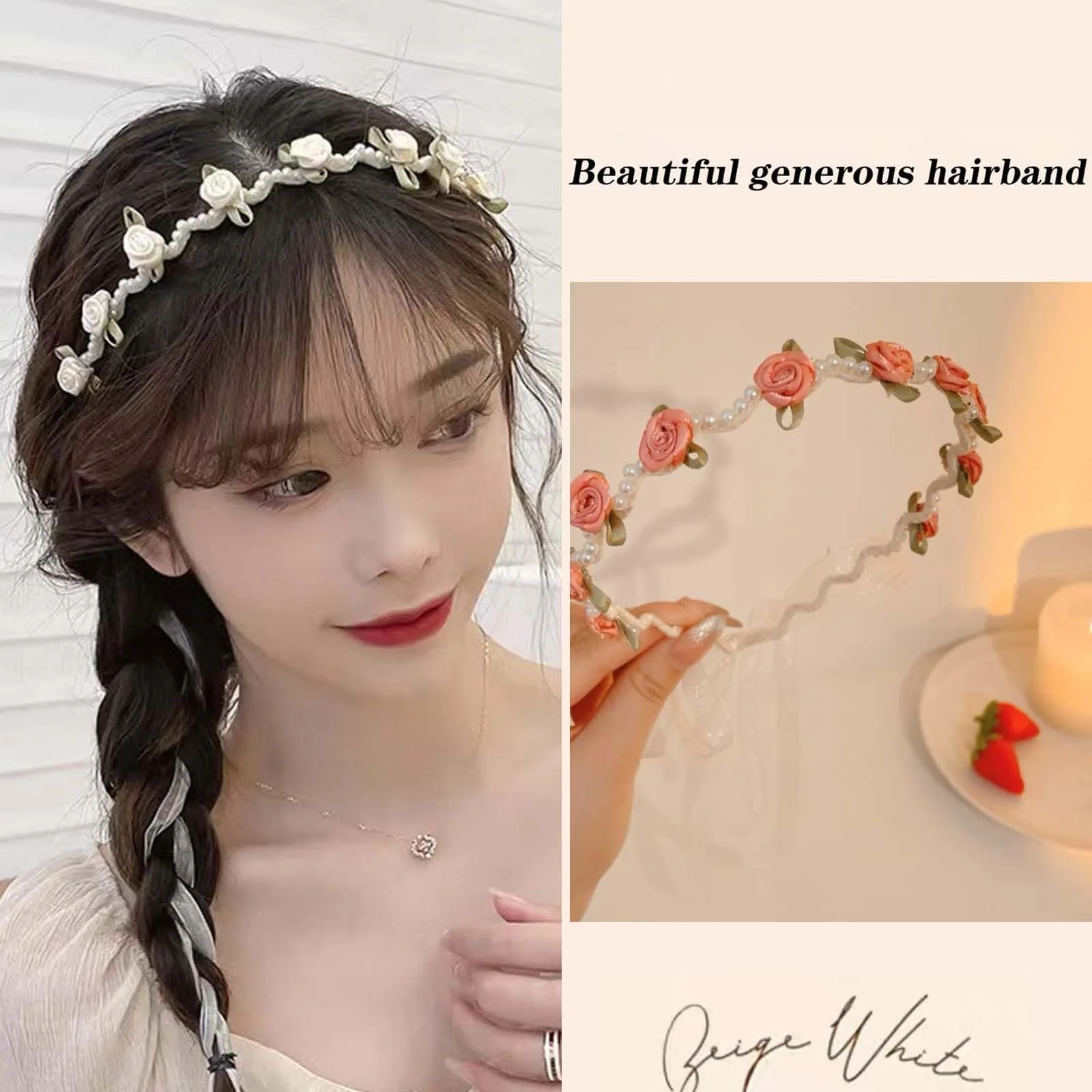 Набір з 2 обручів на голову з квітами, фото №5