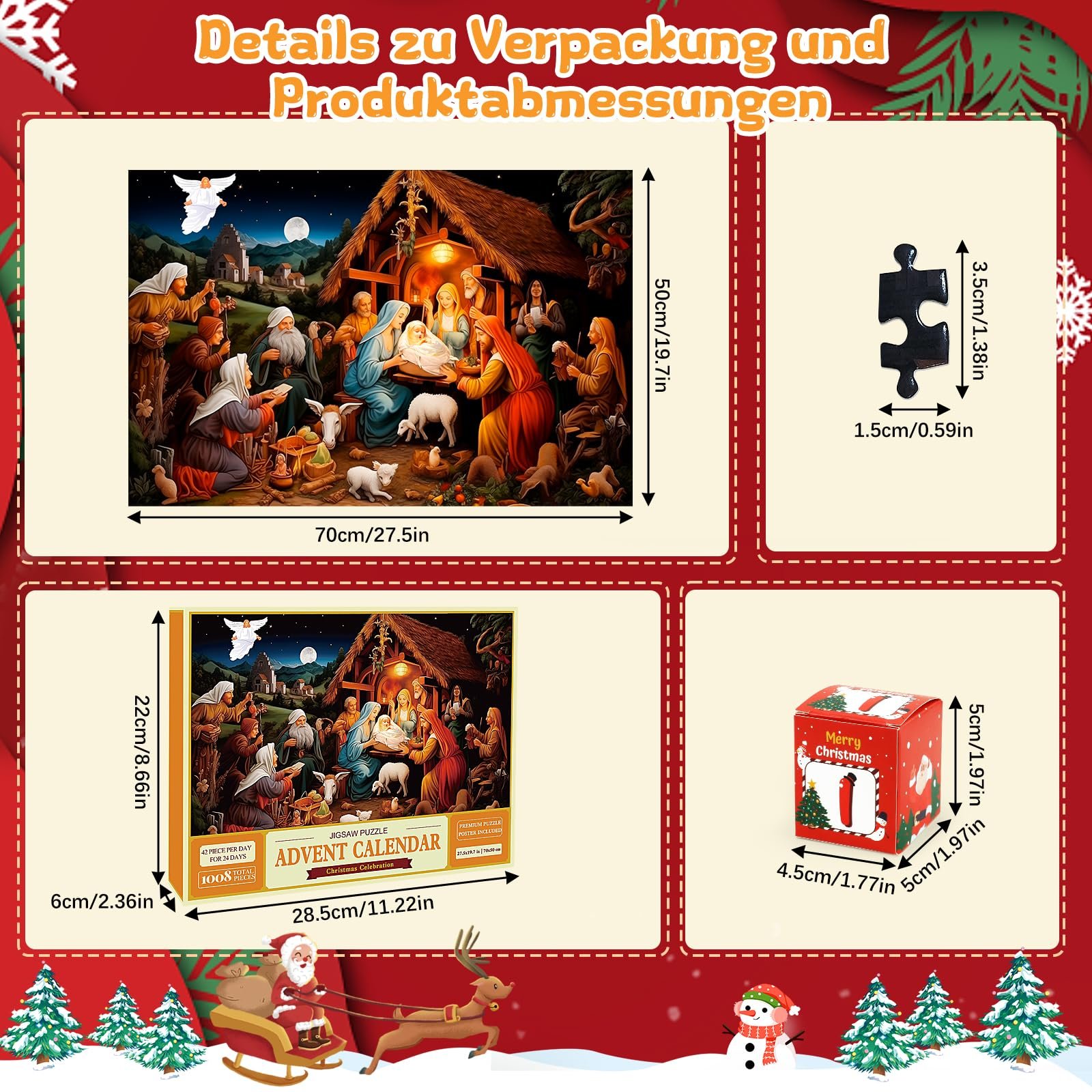 Адвент-календар 2025 Christmas Calendar Пазл 1008 елементів 70 x 50 см, фото №6