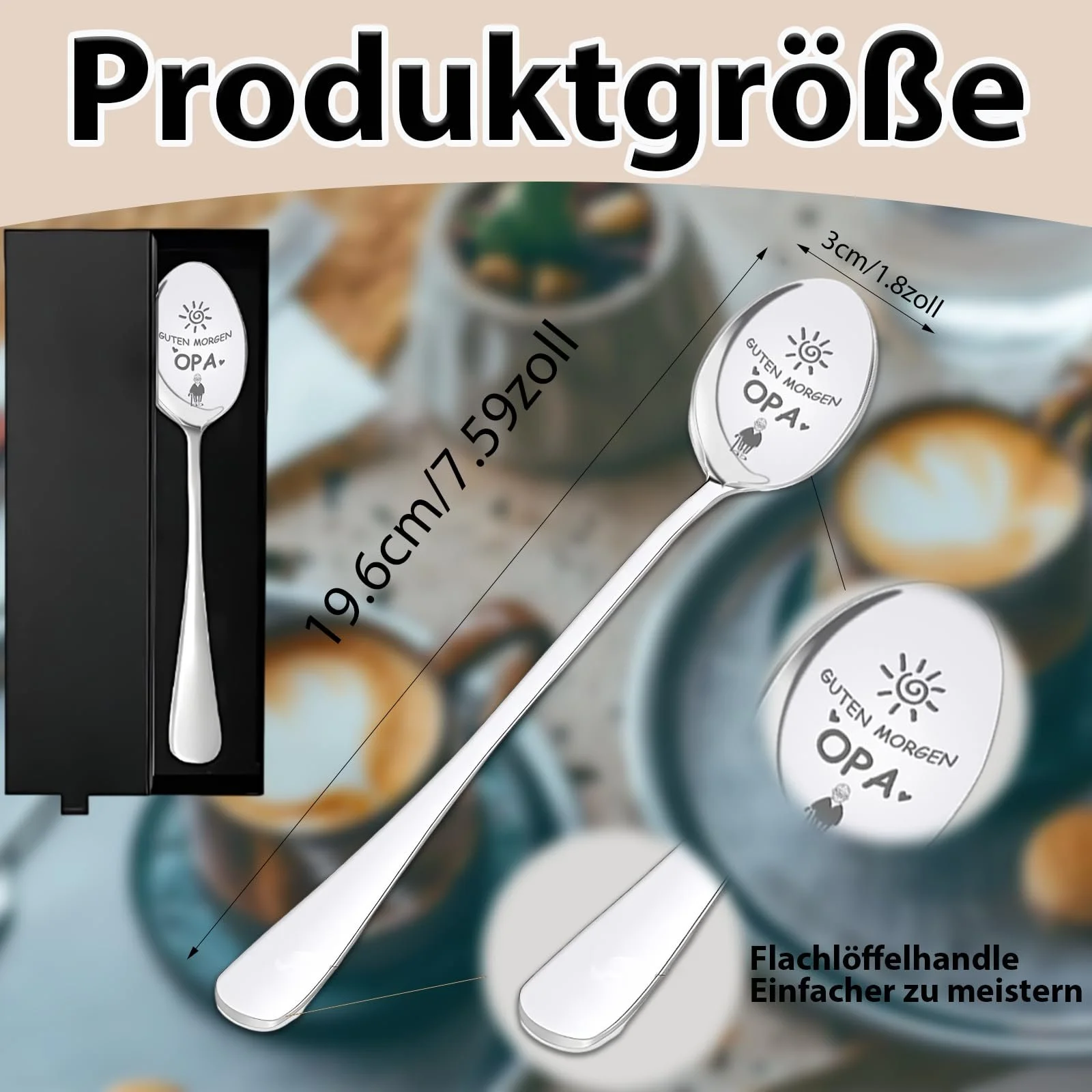 Ложка Кавова з гравіюванням Theme Grandpa Grandma, фото №2 Ложка Кавова з гравіюванням Theme Grandpa Grandma, фото №2