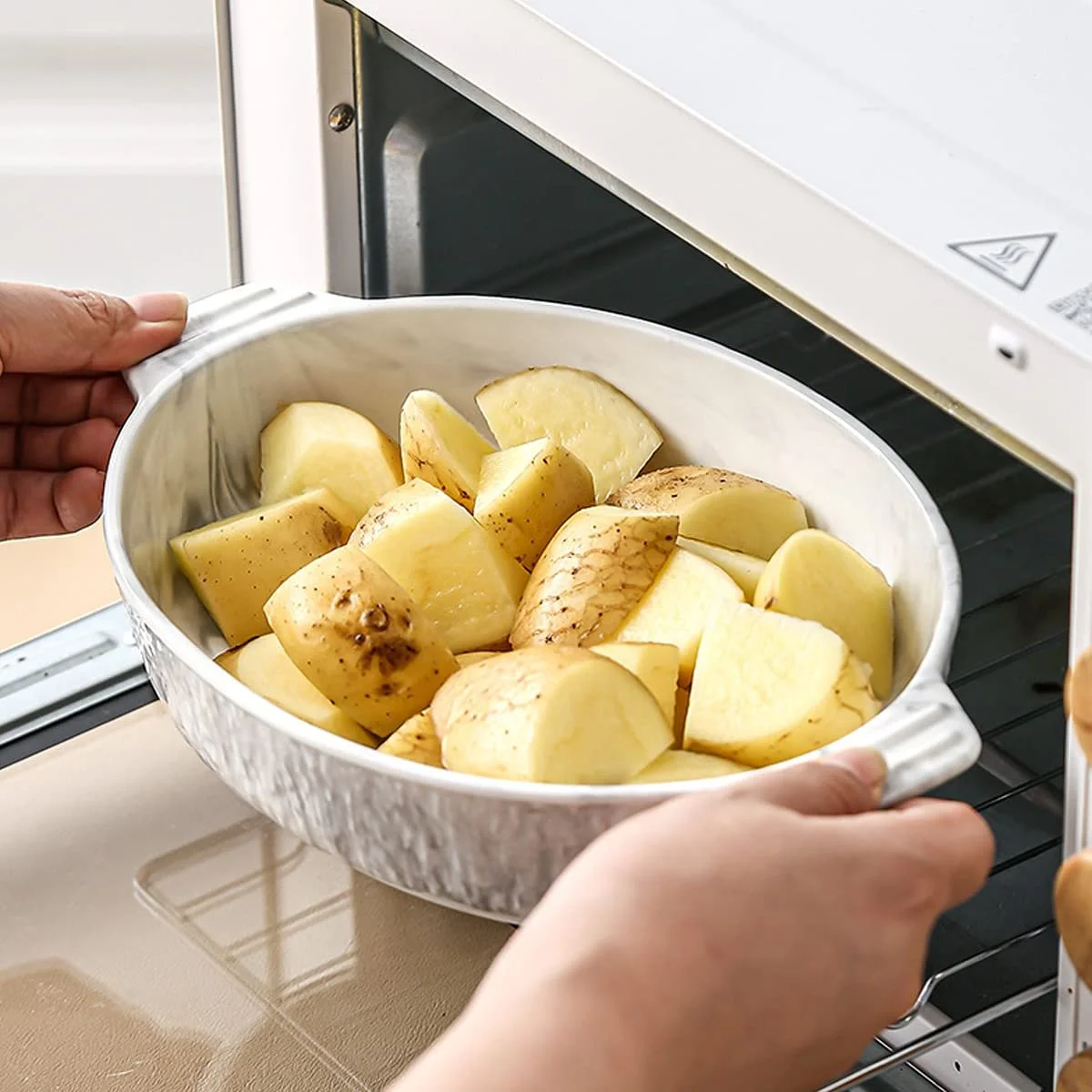 Формы для запекания керамические Мраморная текстура Набор 2 шт. (12 дюймов), фото №5