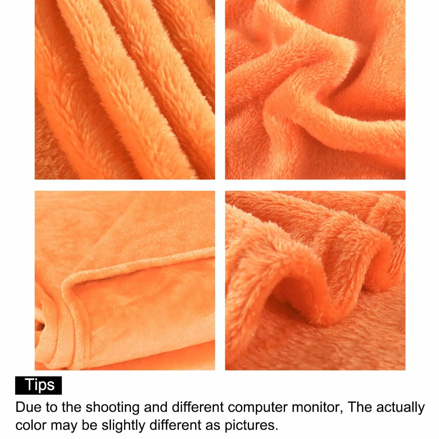Покрывало sourcing map Плюшевое оранжевый, 150 x 200 см, фото №6