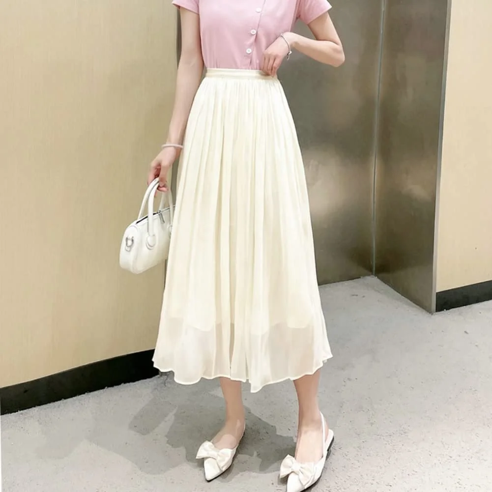 Спідниця Dissa SK9818 Жіноча, середньої довжини, модна, A-силуету, плісирована, однотонна, елегантна, фото №7