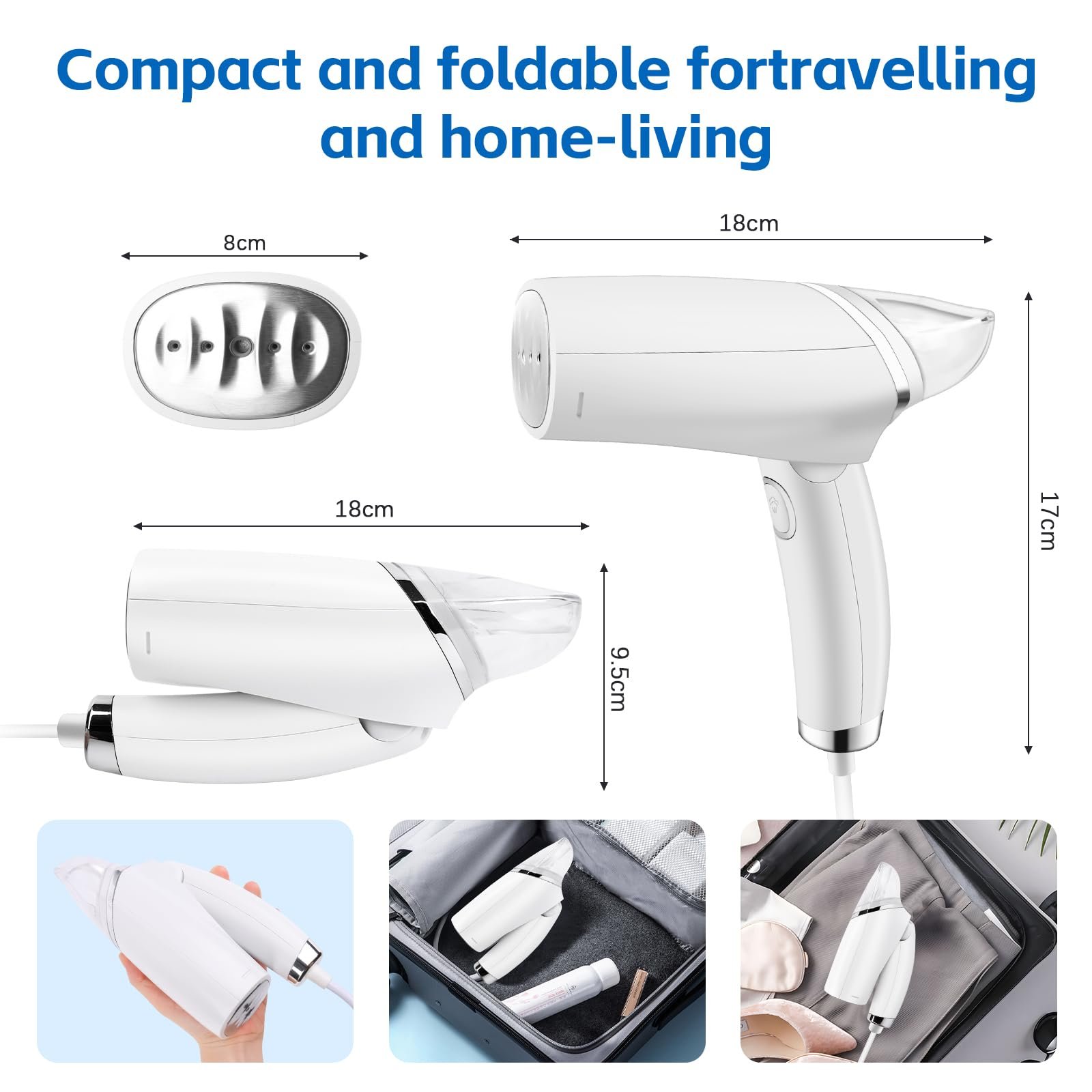 Портативный складной отпариватель 1000 W 100 мл, фото №5