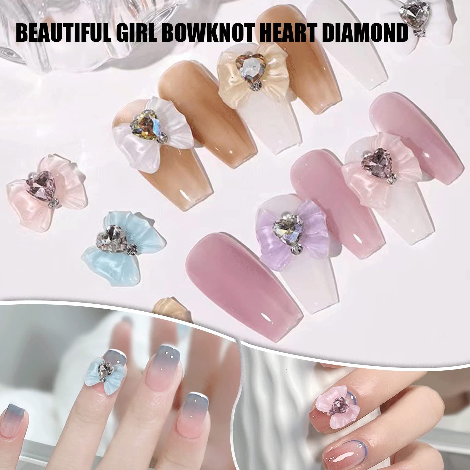 Украшения для ногтей Бантики Разные цвета 30 шт, фото №4