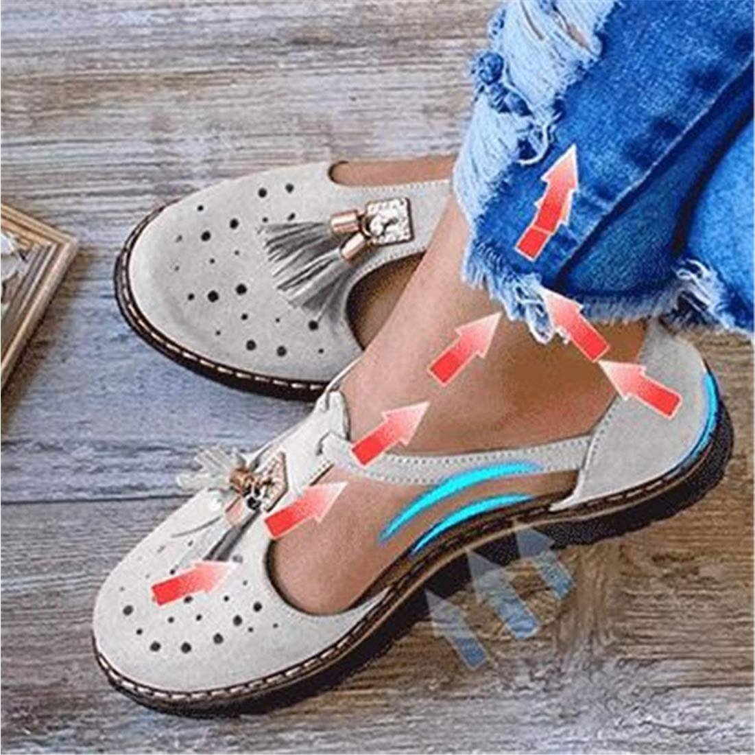 Літні Сандалі Жіночі Платформа Китиці Шкіряні Закритий Носок Пряжка, фото №3