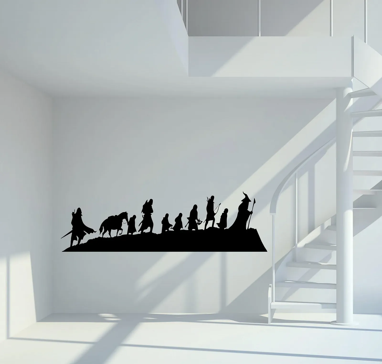 Наклейка на стіну Lord of the Rings Силует M 60 см x 18 см Чорний, фото №1